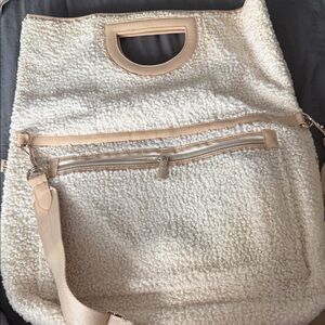 BEIS Cream Sherpa Tote Bag